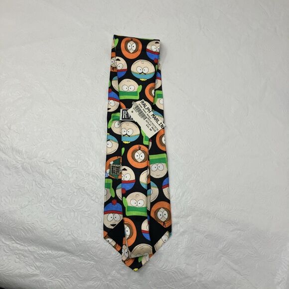 VTG South Park Tie Boys Heads All Over Print 100% Silk 1998 RM Style Ralph M - Picture 4 of 7